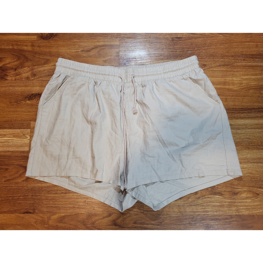 Torrid Linen Shorts Plus Size 3X Pull On Stretch Mushroom Beige